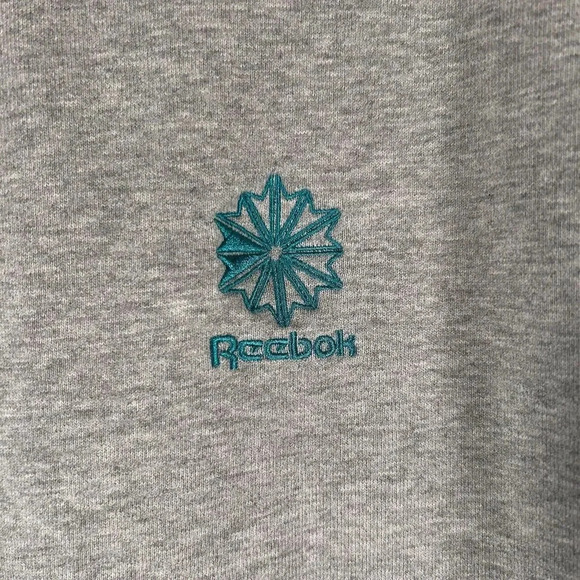 Reebok Classic Sweater Large Grey Long Sleeve Crew Neck 100% Cotton Pullover - Picture 5 of 9